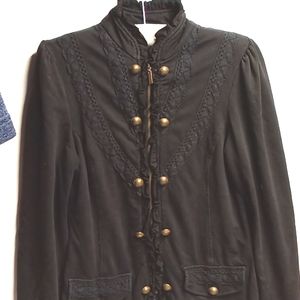 Closet Romantic Free People Style Zippered Jacket Ruffles & Buttons